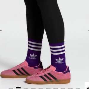 Adidas Pink and Black Suede Gazelle Sneakers